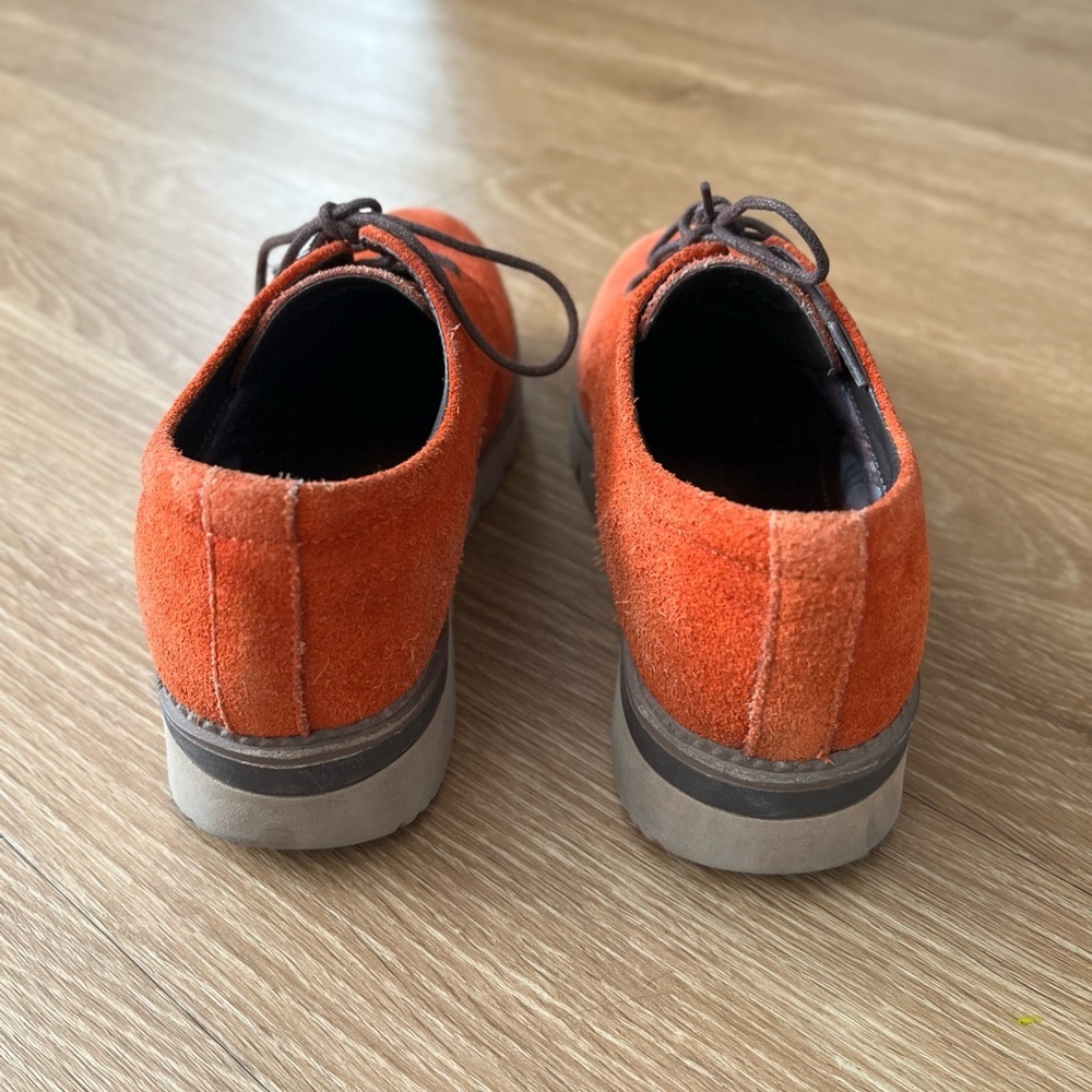 Women Burnt Orange Suede Lace-Up Shoes – Size 7 – Stylish & Bold - Picture 4 of 7